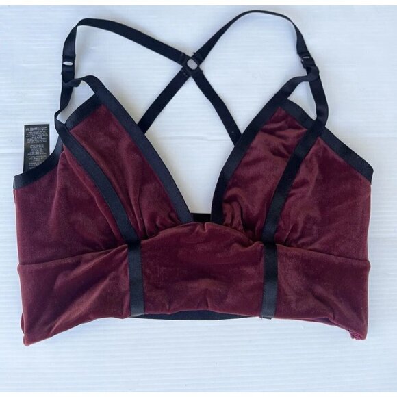 Blue Life Fit Bralette L Burgundy Exhale Velvet Bralette in Garnet Size L - Picture 8 of 16